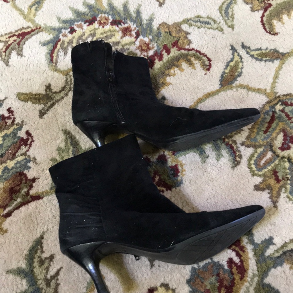 Black Suede Heeled Booties